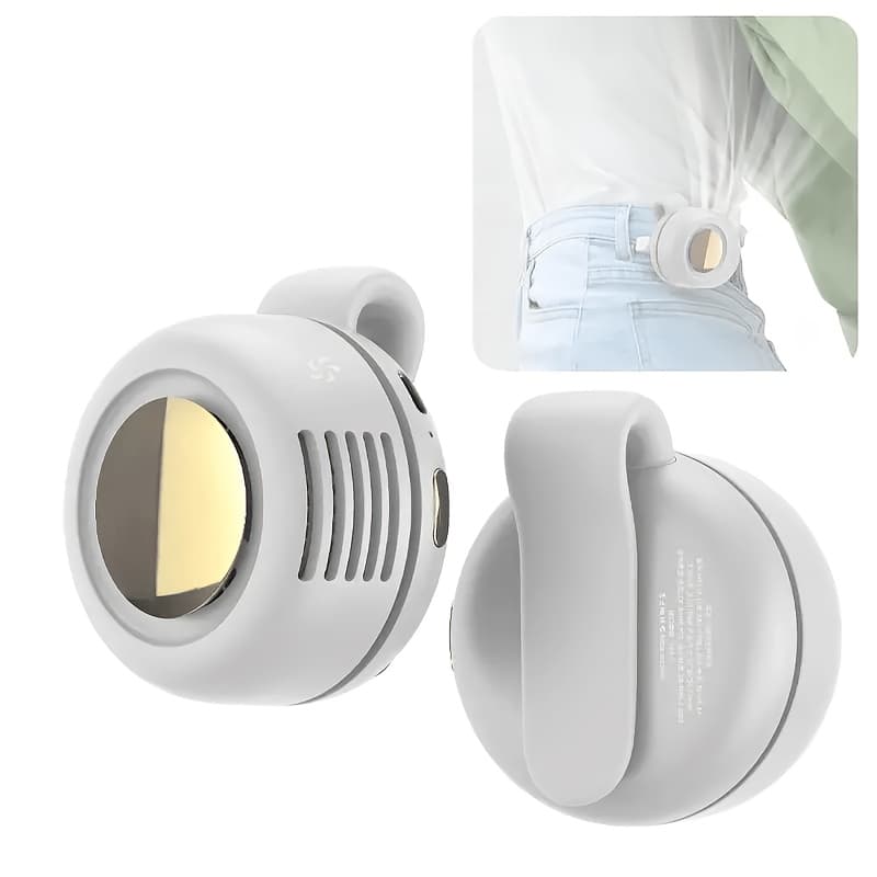 TEMU Portable Rechargeable Mini Clip On Fan Suitable For Shirts & Waist, Bladeless Hands- Fan With 360° Surround Wind, - Cooling For Outdoor, Travel, Sports, Hanging Waist Fan For &
