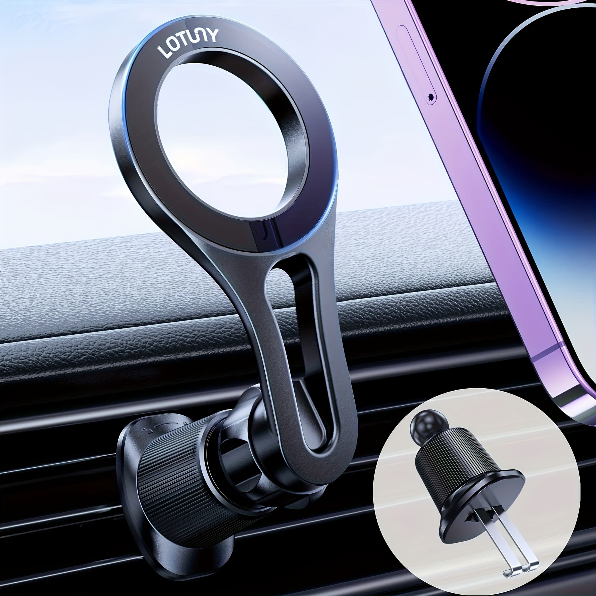 TEMU Soligu For , Magnetic Phone Holder For Car Air Vent Phone Holder [strong Magnetic] Hands Phone Holder Strong Clip Car Accessories Fit 17 16 15 14 13 Pro Plus Max