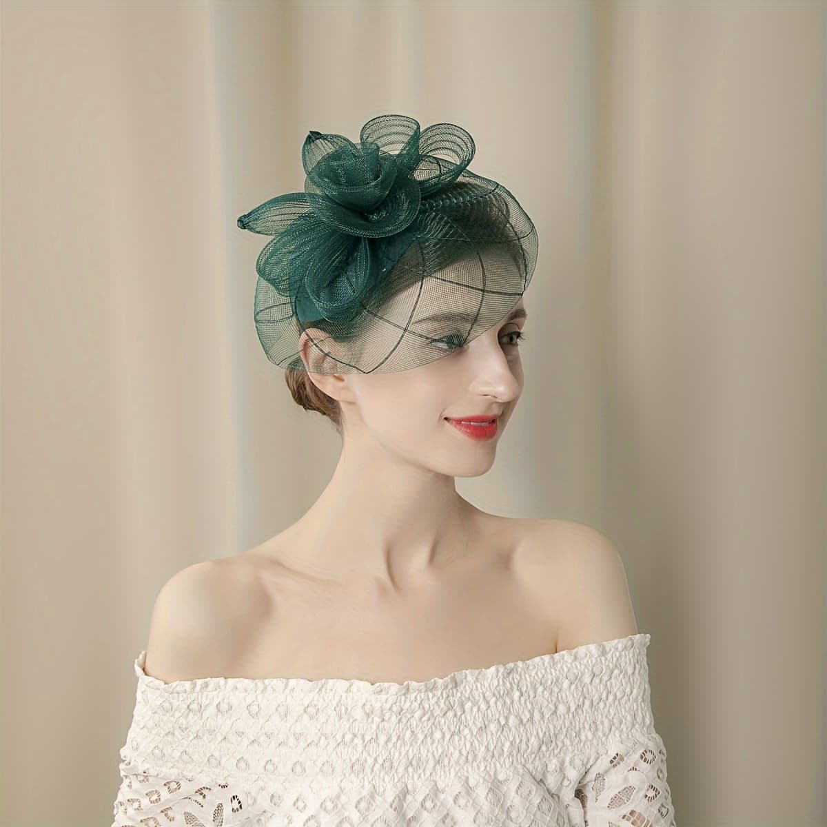 TEMU 1pc Fascinator For Party Birthday Horse-racing Wedding Hat Derbyhat