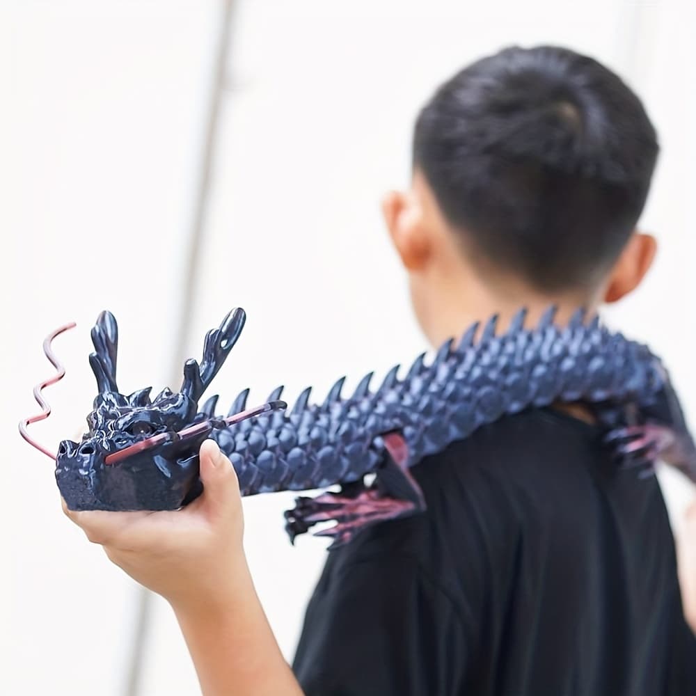 TEMU Large 3d Printed Dragon, Bigger Fidget , 3d Printed Stuffed Animals, Articulated Dragon For Home Office Desk Wall Decor