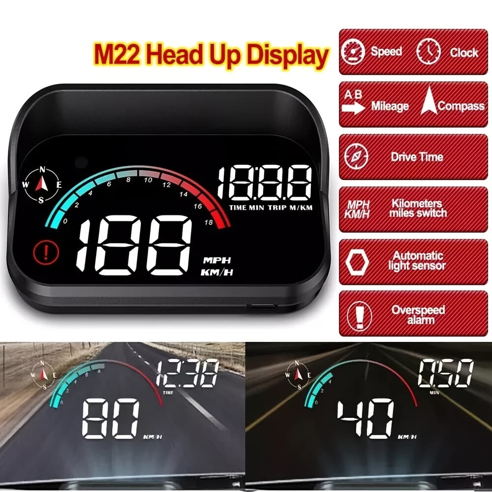 TEMU Digital , Windshield Speedometer Projector With Compass, Alarm, Mileage Per Trip, Auto Brightness, Compass , Hud Speed Meter Gadgets For Car For All Vehicles, Usb Cable
