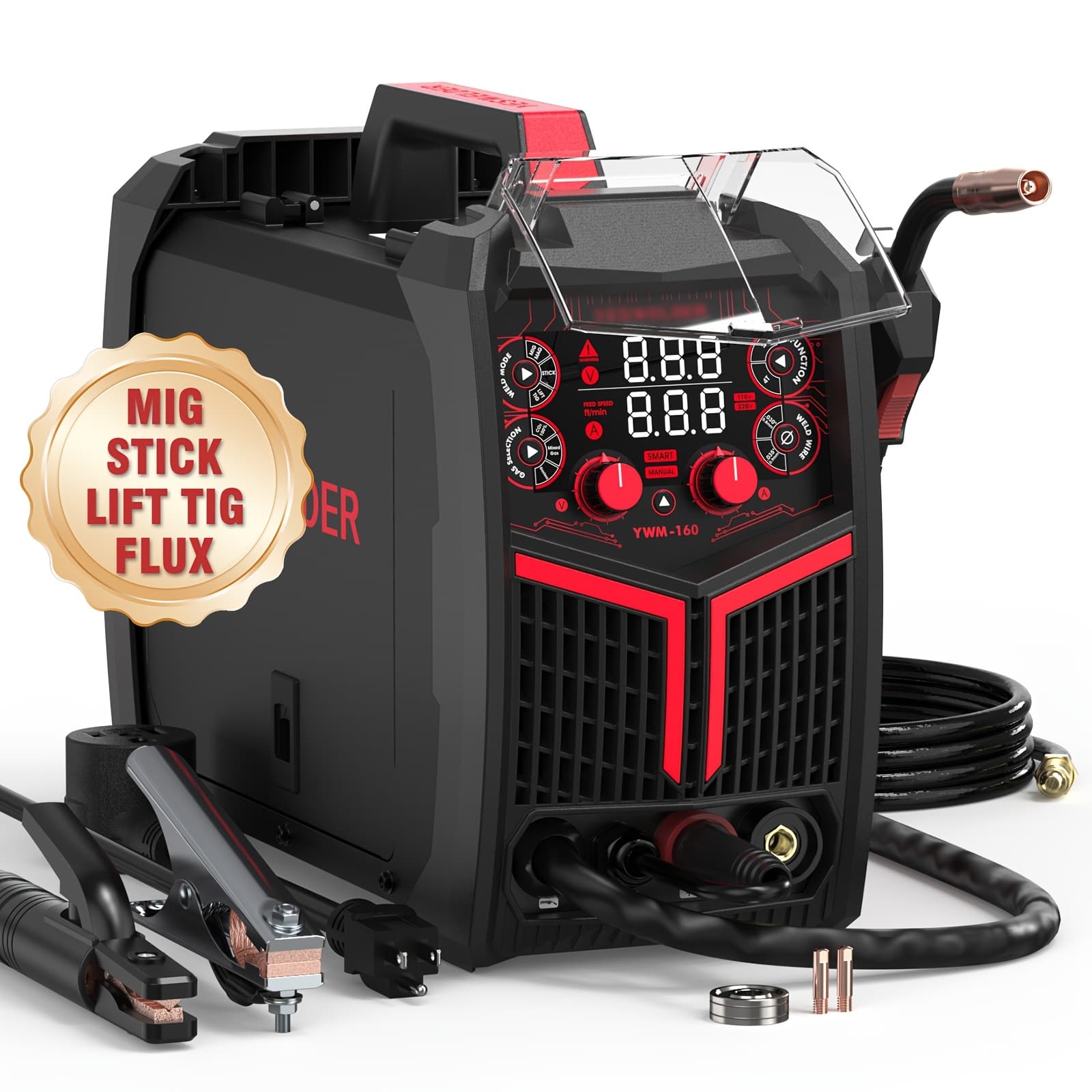 TEMU Yeswelder Gas Gasless 160amp Multiprocess Mig Welder, Flux Cored/mig/lift Tig/stick Arc Welder 4in 1 Welding Machine, Control 110v/220v