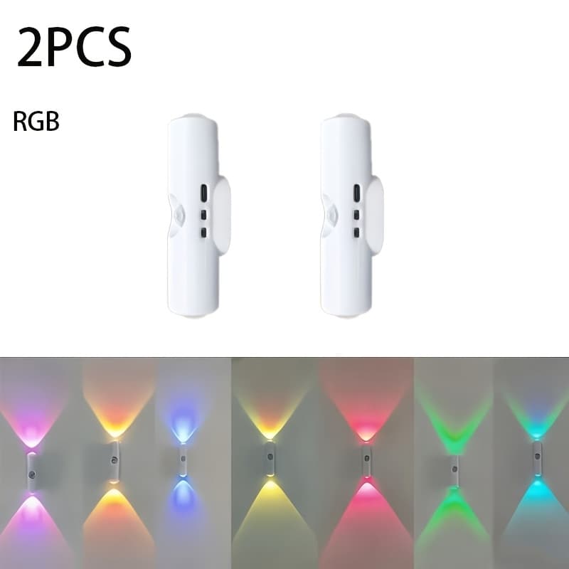 TEMU 2-pack Rgb Night Light, , Magnetic No-drill Installation, Motion Sensor, Adjustable Lighting, Fits Walls