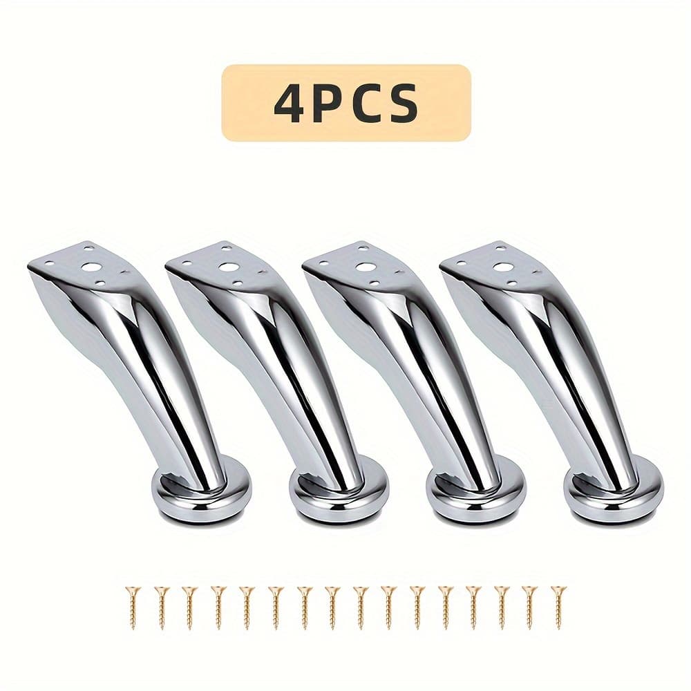 TEMU Furniture Legs, Set Of 4 Sofa Table , Base Legs For Furniture, Coffee Table Feet, Furniture Legs Metal, Chairs, Stools, Cabinets And 16 Mounting Screws (95mm/3.74in)