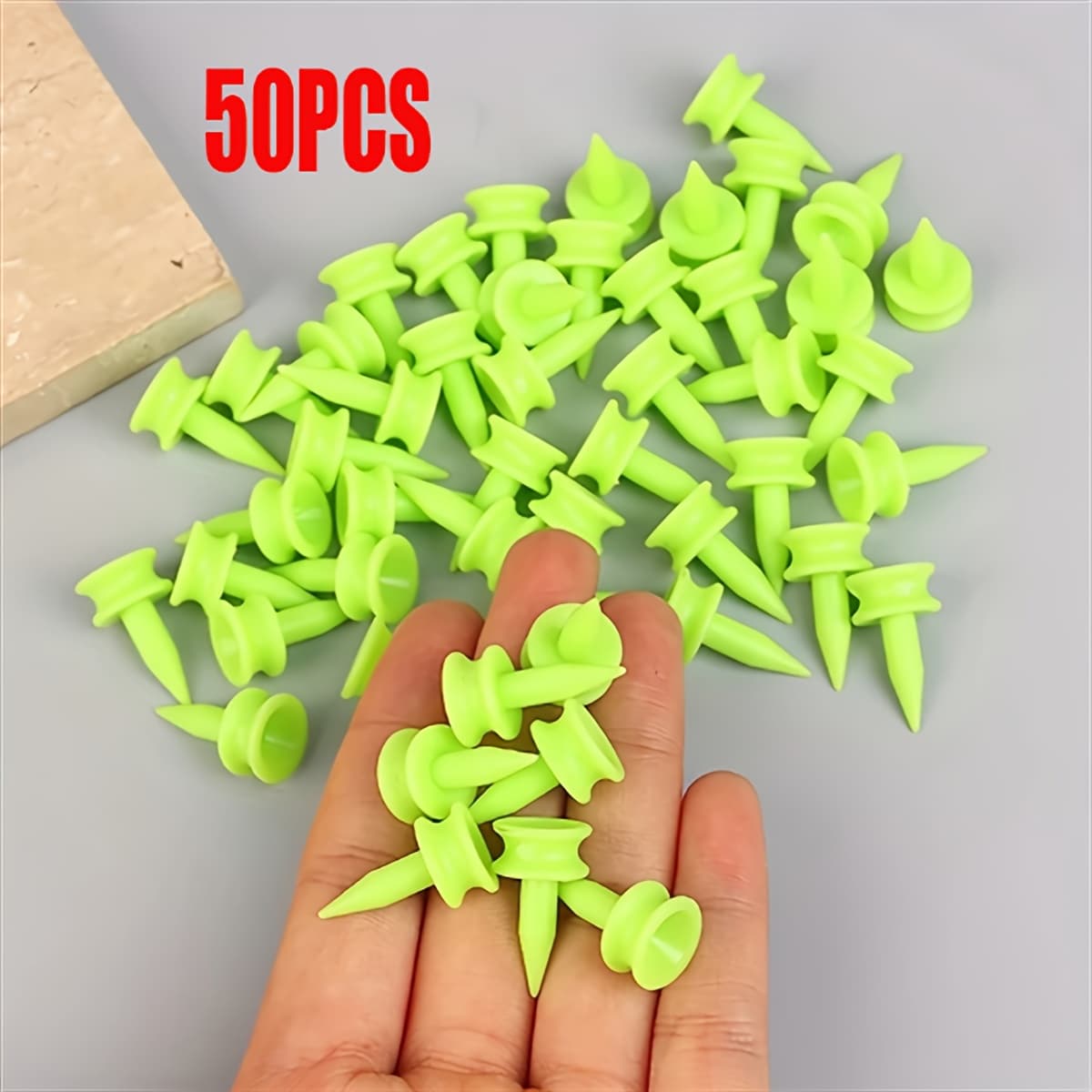 TEMU 50/100/200pcs Green Double-layer Premium Tees - Durable And Sturdy, Bright And Design For Practice And Competition, Outdoor Sports Equipment, Perfect For Sports And Gear