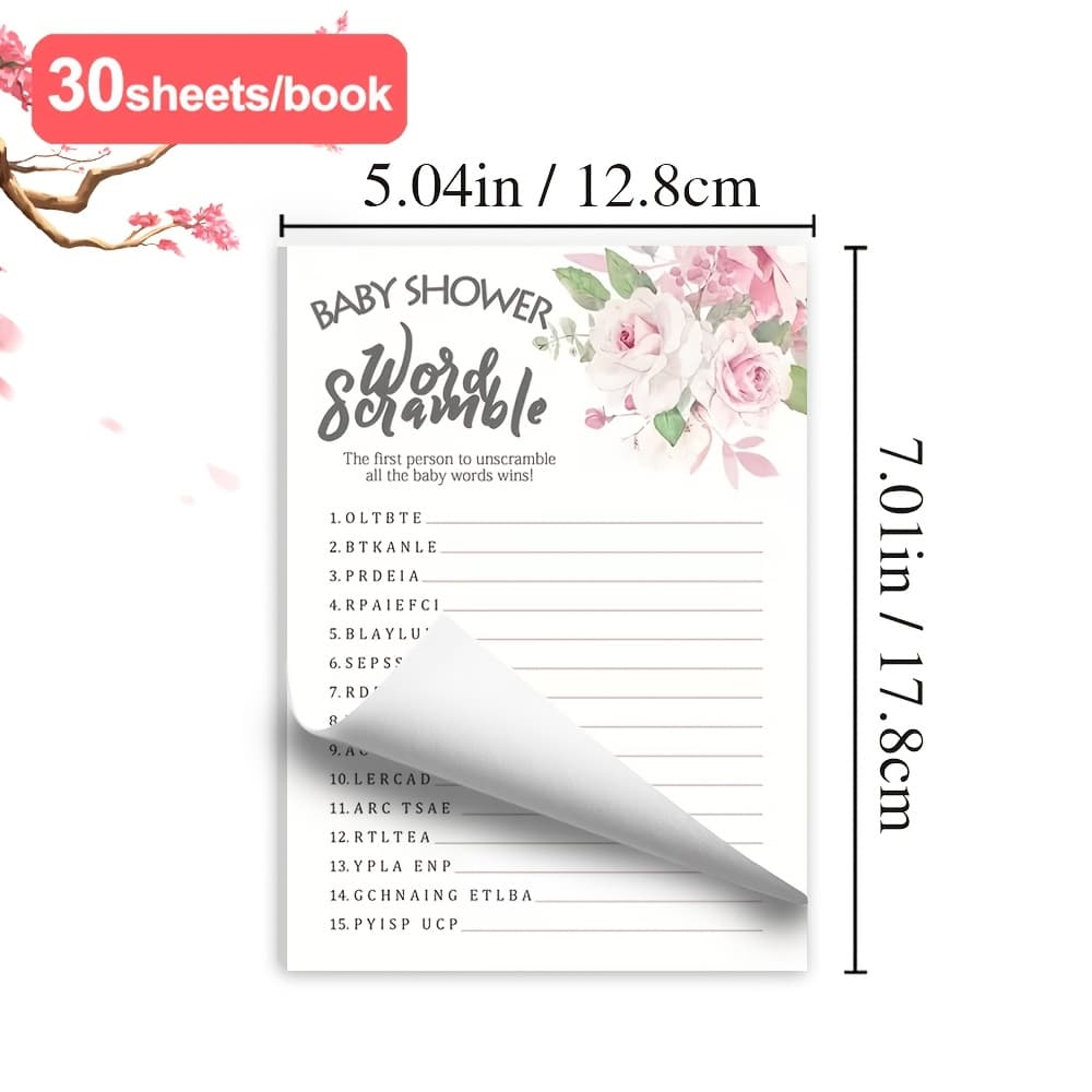 TEMU /book Christening Word Scramble Game Cards – Shower Activity Supplies, Size 5.04 × 7.01 Inches (12.8 × 17.8 Cm), Christening Games For Guests To Play, Fun Words Game