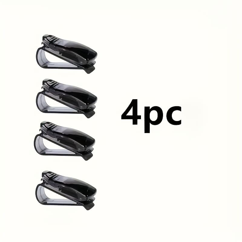 TEMU 4pcs Universal Multifunctional Car Sun Visor Clip Set, Abs Material Glasses Holder And Card Storage Box, Used For Sun Visor Storage - Very Suitable For Car And Home Use!