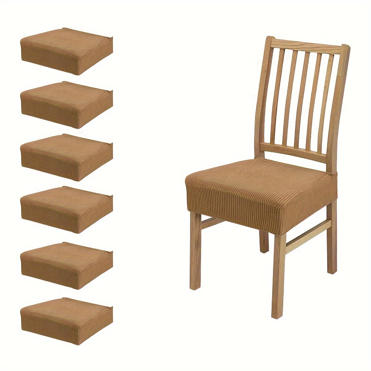 TEMU 4/6pcs -piece Chair Covers Compatible For Most Chairs - Elastic Closure, Soft Fabric -proofing & Pet-friendly Furniture Protectors, Machine Washable (4 Or 6 Chairs)