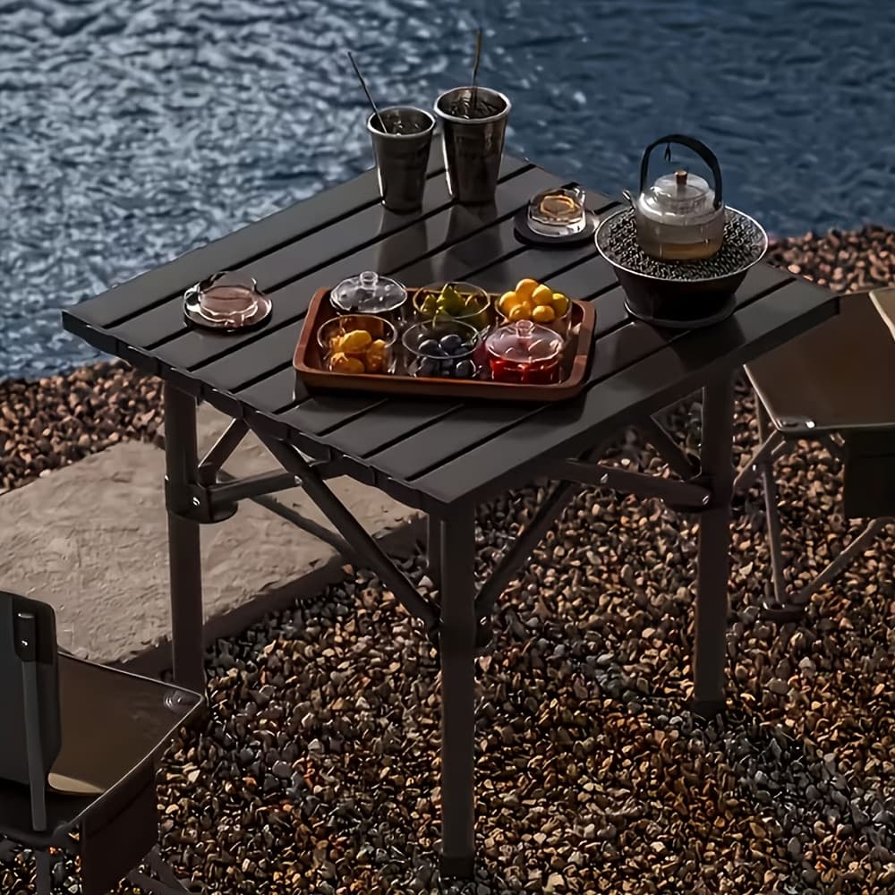 TEMU Portable Outdoor Folding Table, Car Picnic & Camping Supplies For Road Trips And Bbq
