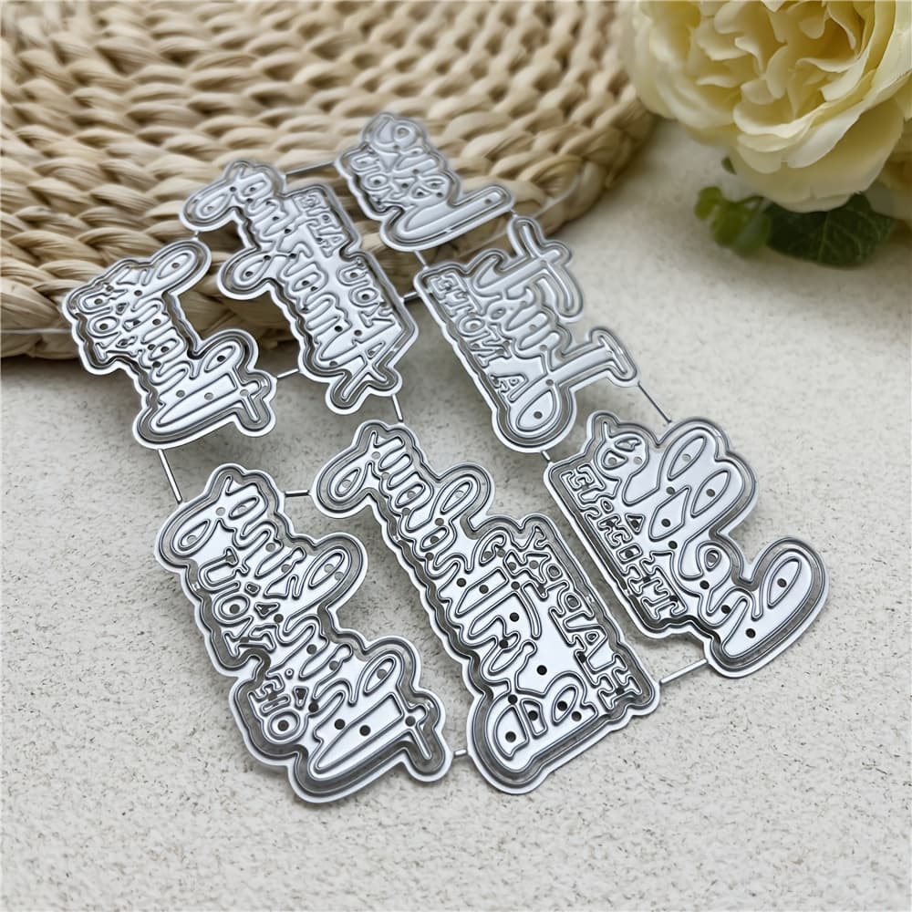 TEMU [][spring/summer] Used English Sentence Templates For Paper Cutting Dies, Embossing, And Card Making Decoration For Scrapbooking Albums