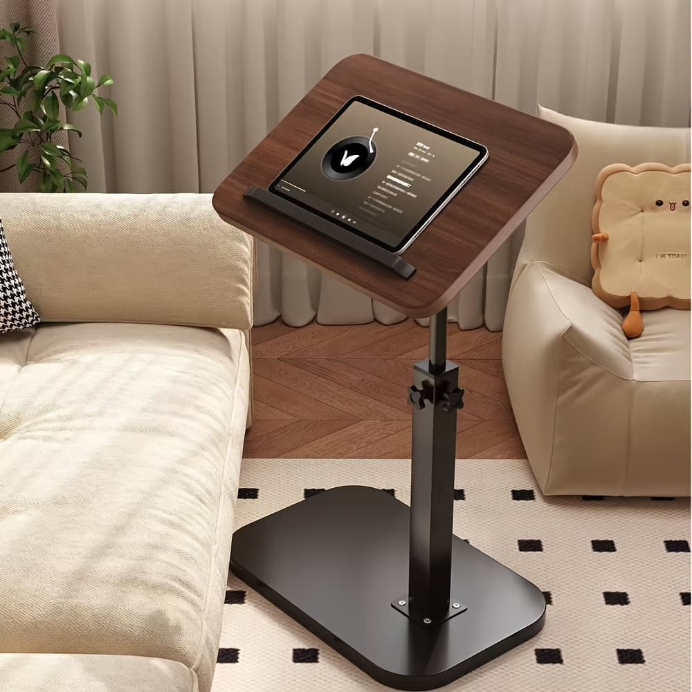 TEMU Small End Table Adjustable Height, 90 Degree Panel Side Table For Small Spaces 360 Degree Swivel Tv Tray Couch Tables That Slide Under, Food Snack Trays For Sofa Room