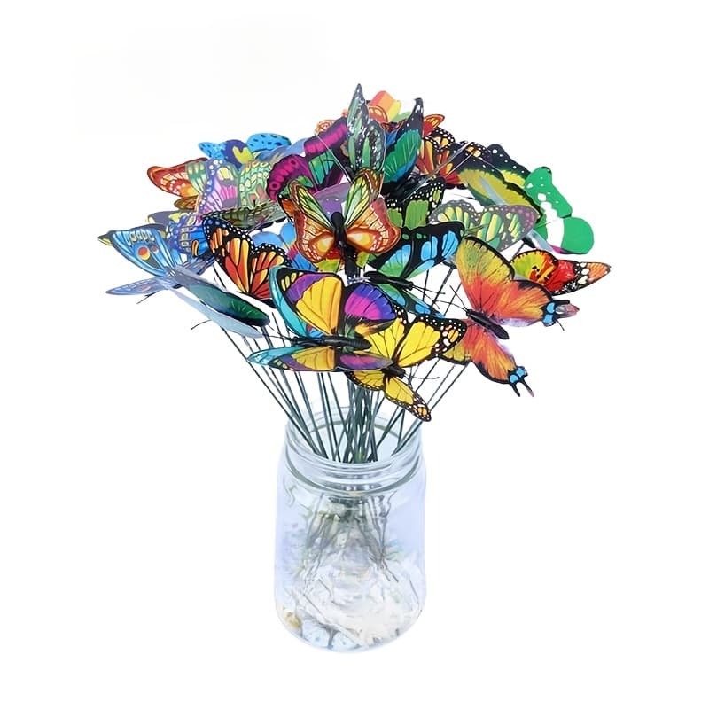 TEMU 20pcs/set (butterflies X 20pcs And Sticks X 20pcs) 3d Discs - Bright Outdoor Garden And Lawn Decorations, Suitable For Holiday Decor