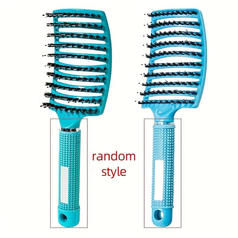 TEMU Curved Vented Professional Detangling Hair Brush Hair Scalp Massage Comb Hair Brush Wet Curly Hairdressing Tools -wedding/ Gifts For /relatives Random Handle Styles