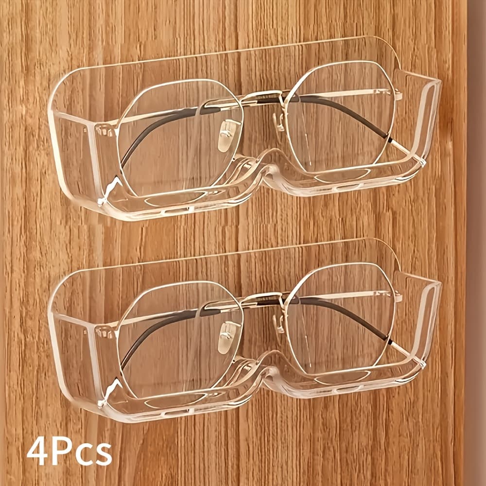 TEMU 4pcs Organizer Wall Mounted Sunglass Holder For Home Glasses Holder/sunglasses Rack, For Home Decor, Bathroom Storage Rack