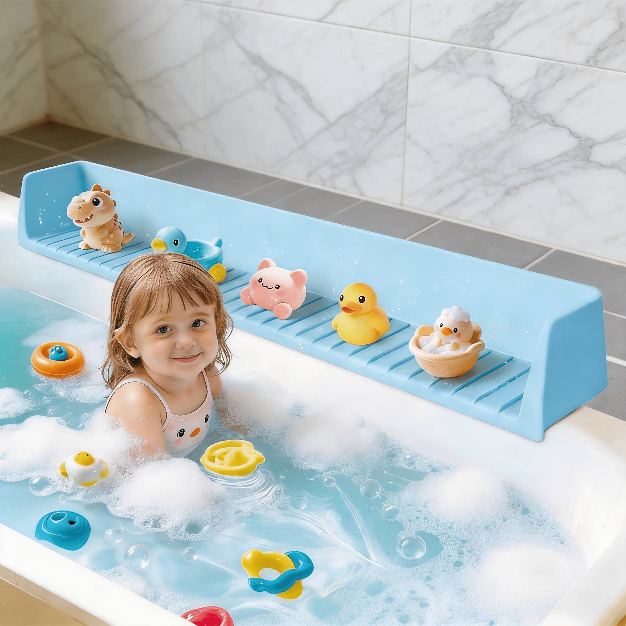 TEMU Bath Tub Splash Guard - Bathtub Splash Guard With 11 Suction Cups, Preventing Water Leakage In The Bathroom.