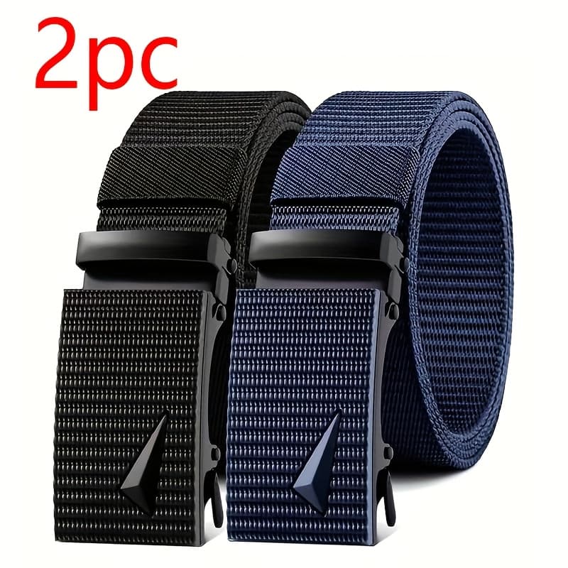 TEMU 2-3pack Web Belt Tactical Belt Heavy Duty Nylon Ratchet Belt Automatic Adjustable Belt, Ideal For Gifts