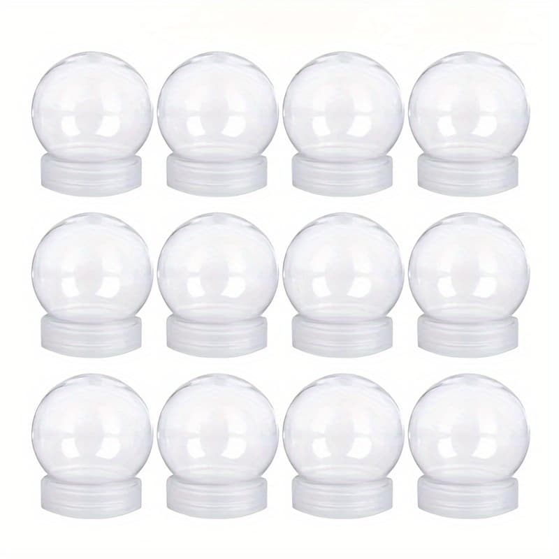 TEMU 15pcs Handmade Plastic Snow With Lid, Plastic With Screw Lid Suitable For Handmade Crafts, Make Your Own Decor, Birthday Gift, Christmas Decoration (keywords Handmade Plastic Snow With Lid)