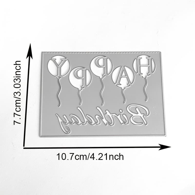 TEMU 1pc Happy Birthday Invitation Metal Cutting Dies Stencils For Scrapbooking Photo Album Decorative Embossing Diy Paper Cards