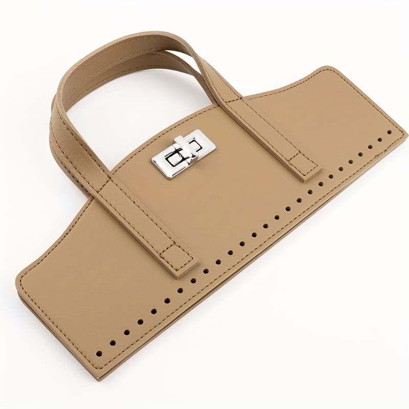 TEMU Set Of Handcrafted Faux Leather Bag Components | Creative Modifications For Bags, Including Yarn Weaving And Fabric Splicing Handles And Lock Clasps, Wallet Making, Diy Wallet Making