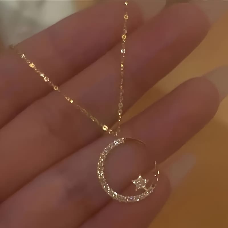 TEMU Delicate Ramadan Pendant Necklace With Fashionable, Design, Daily Wear Women's Clavicle Chain