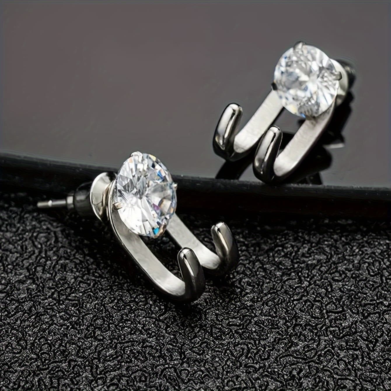 TEMU 2/pair Round Earrings, Men's Fashion Hook Earrings