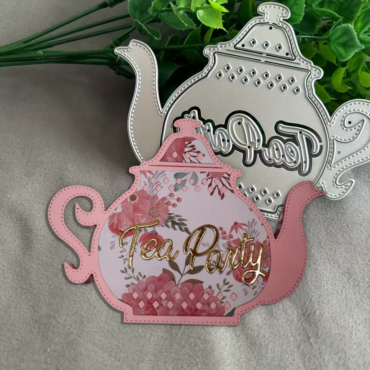 TEMU 1pc Metal Teapot Cutting Die, Embossing Template, Handmade Card Decoration Die Cutting Tool, Gift Card Creation