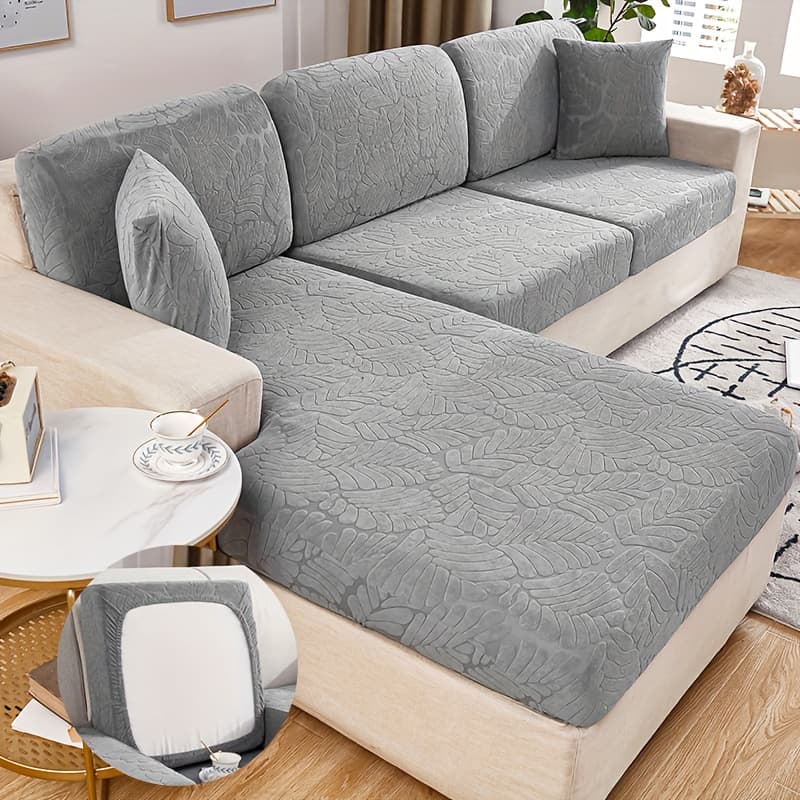 TEMU 6pcs/ Plant Jacquard Sofa Cover, High Sofa Cover, Furniture Protective Cover, , Scratch Resistant, Wear-resistant, And Machine Washable, Home Decoration, Vintage Style