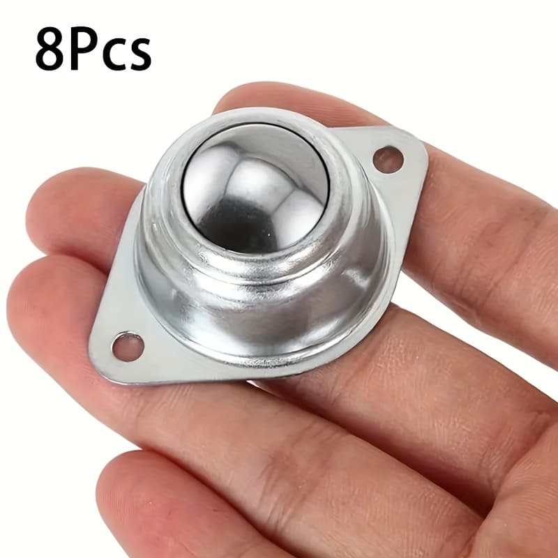 TEMU 8pcs Universal Ball Casters, 360-degree Swivel Metal Rotating Wheels For Crafts, Furniture, Storage Box, Trash Can, Robotics, Roller Skate Frame,