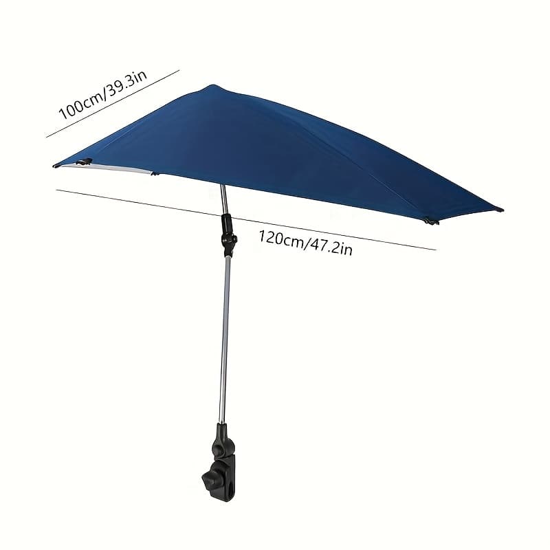 TEMU Adjustable Beach Umbrella, 360-degree Swivel Chair Umbrella With Universal Clamp, Great For Beach Chair, Patio Chair