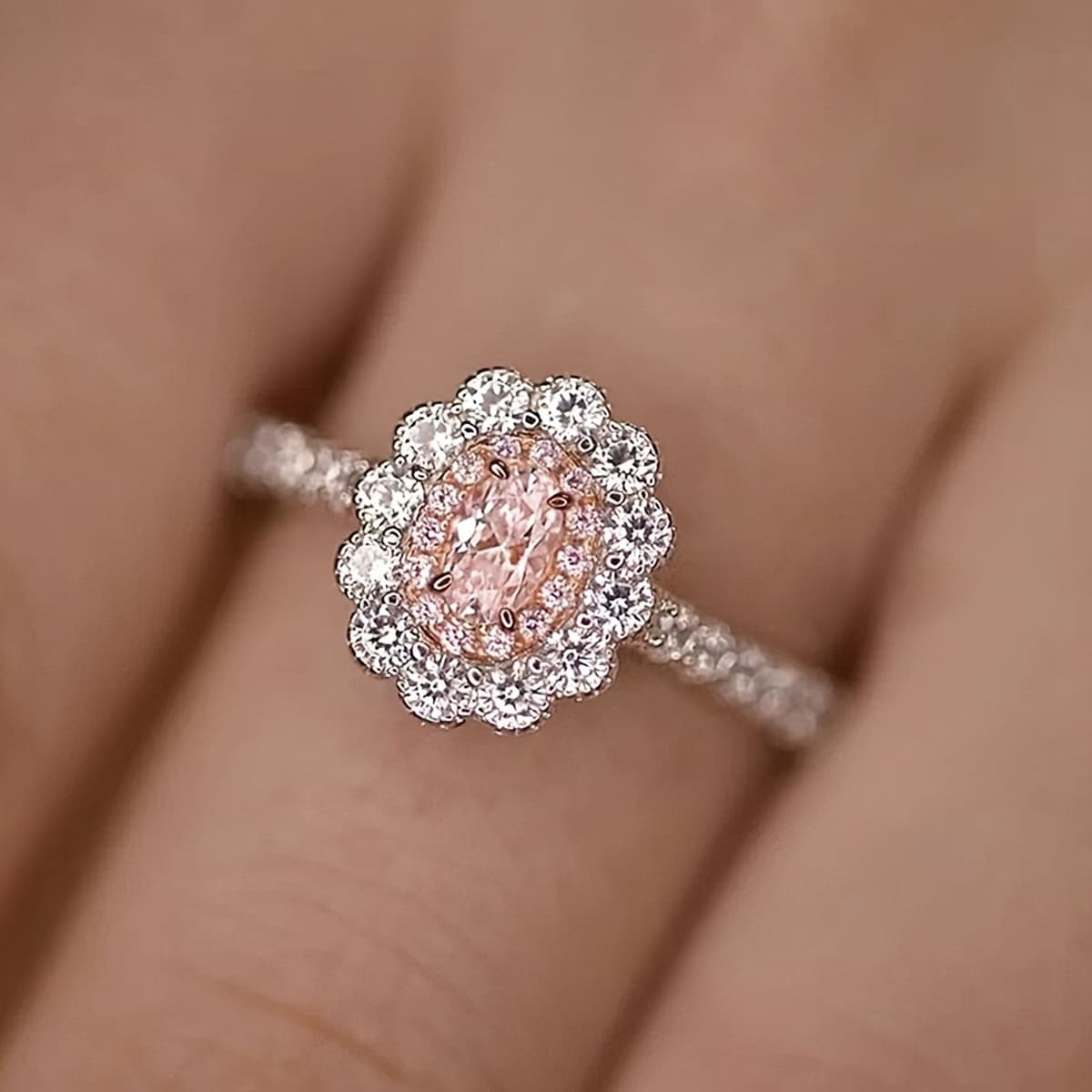 TEMU 1pc Luxury Sunflower Ring With Four-prong Oval Cut Cubic Synthetic Zirconia Accent, Wedding Ring, Promise Ring