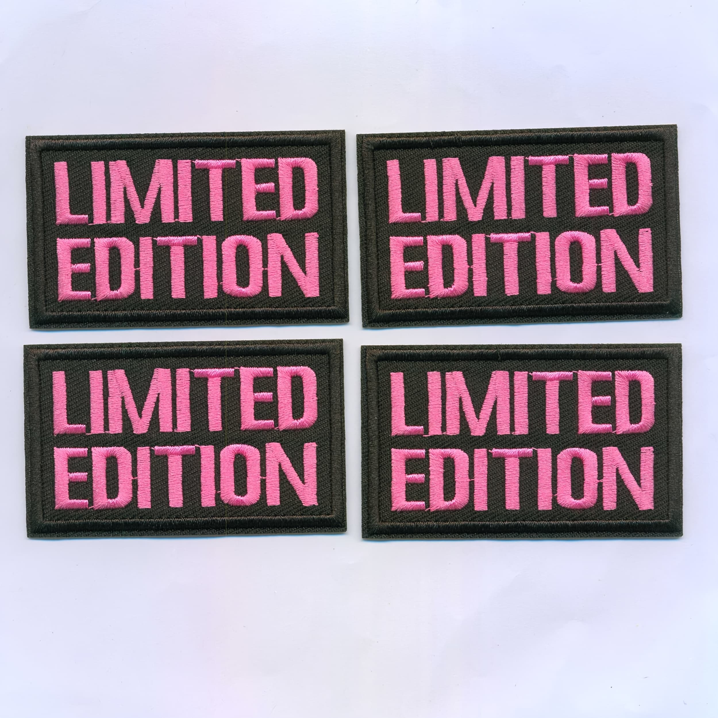 TEMU 4pcs Pink " Edition" Embroidered Patches - Versatile For Clothing, Hats, Backpacks & Diy Decor, Edition Design | Lettering | Durable Fabric, Patch Decor