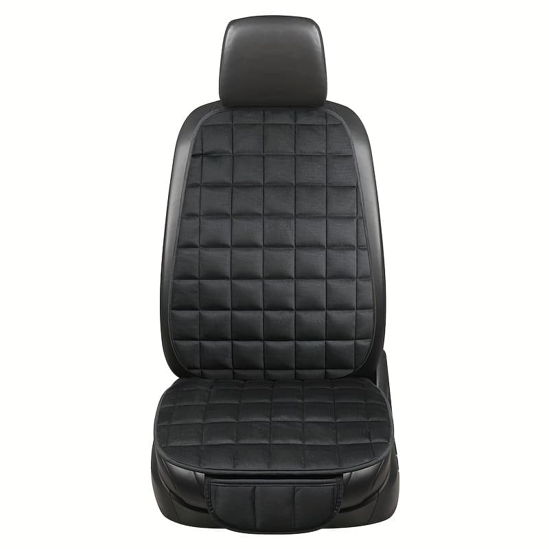 TEMU 2pcs Car Seat Cushion Set, [autumn And Winter Car Essentials] Soft Plush Car Seat Cover With Storage Pockets, Comfortable Driving, Universal Car Interior Additions Memory Foam Seat Cushion