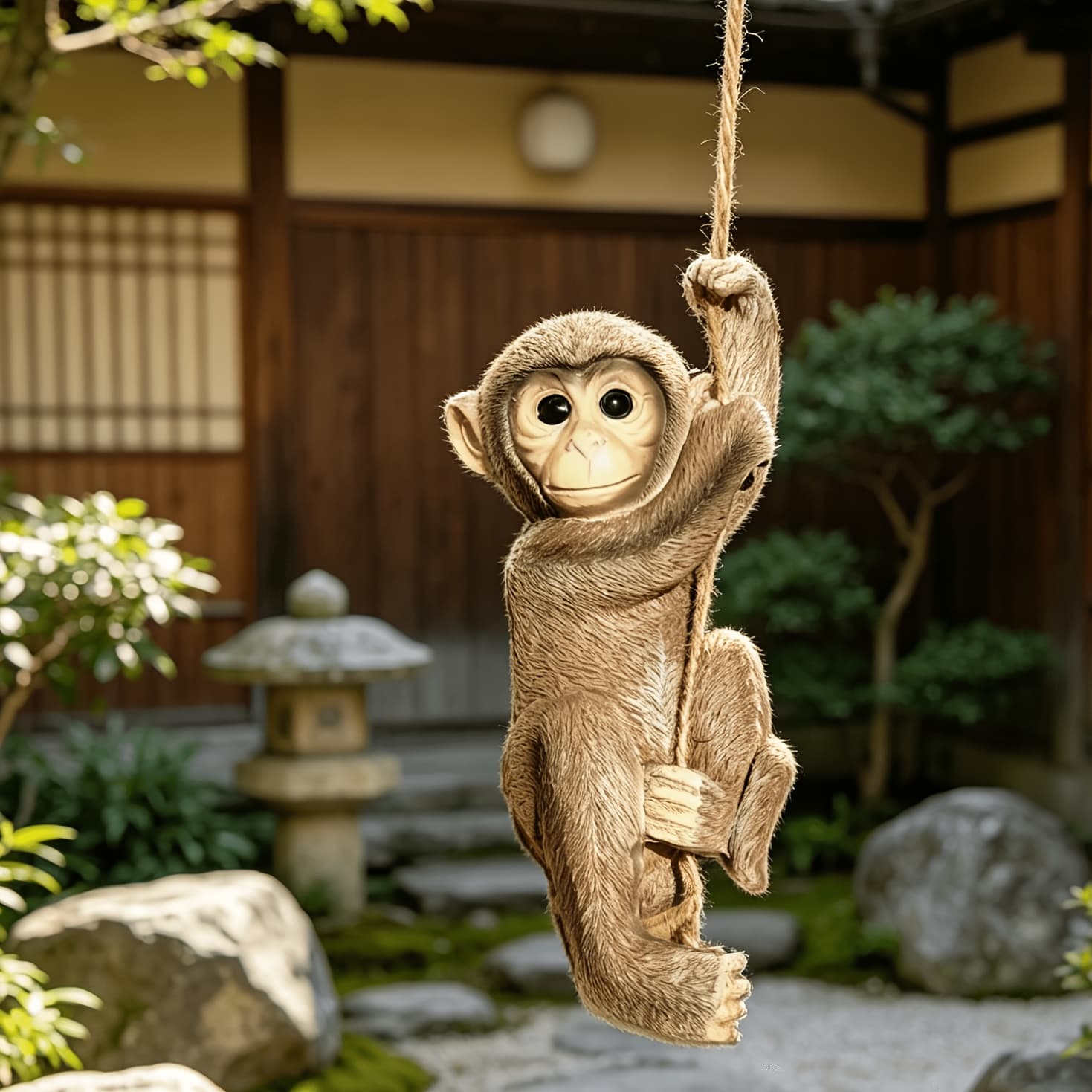 TEMU Monkey-shaped Wall Hanging Decoration - Resin Monkey Statue Suitable For Outdoor, Terrace, Balcony & Wedding Decor - -themed Monkey Figurine For,, Room - Resin Monkey Sculpture For /outdoor