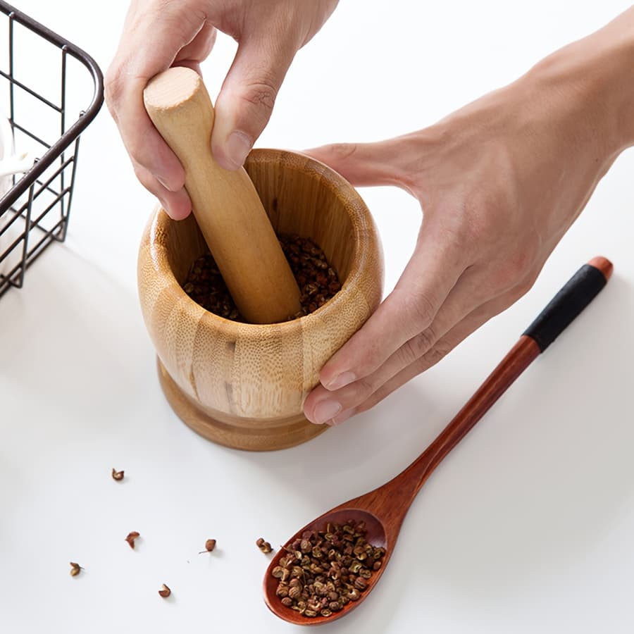 TEMU Food-grade Pp Multifunctional Grinding Bowl Set For Garlic, Herbs, And Pepper, Easy To Clean And Durable