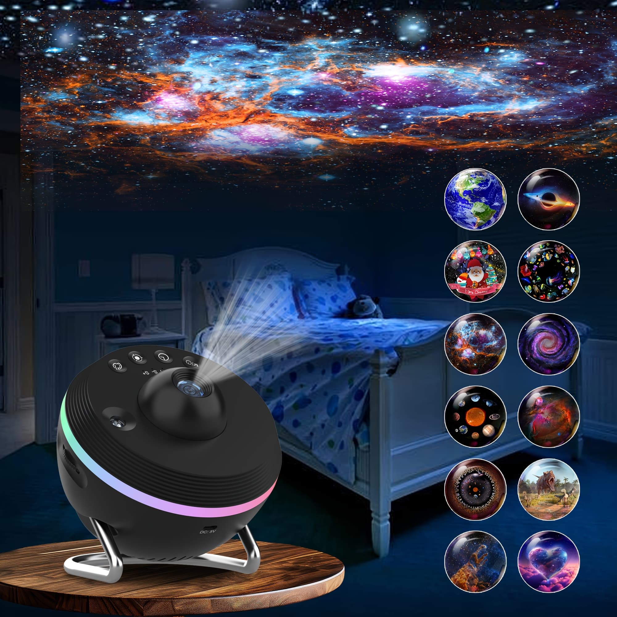 TEMU Projector, 13 In 1 Hd Planetarium Star Projector For Bedroom, Star Projector Light With Meteor Effects And , Ceiling, Gifts
