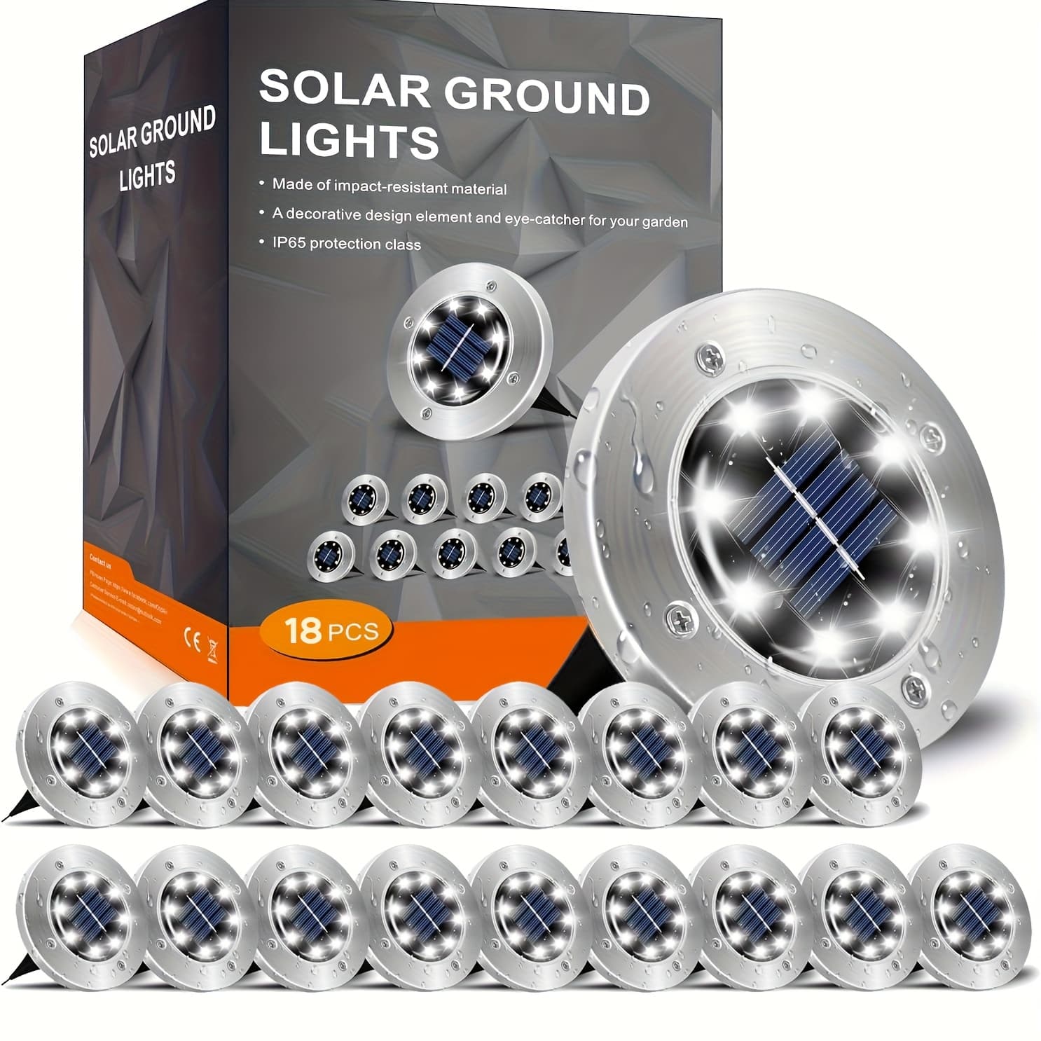 TEMU 18/16/6 Pack Solar Spot Lights, Outdoor Ip44 Waterproof, Solar Garden Lights, Landscape Lighting For Sidewalk Driveway Patio Backyard Sidewalk (cool White)