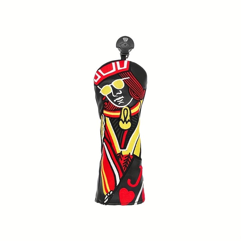 TEMU Multicolored Black Embroidered Golf For Club Head Covers, Made From Durable Synthetic Materials, The For Clubs, Trendy Golf Additions