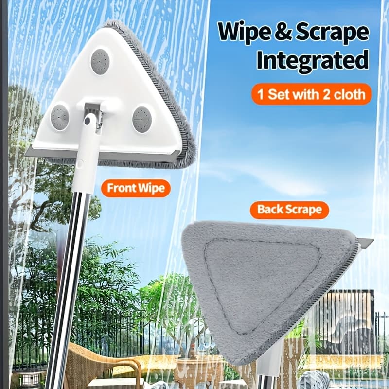 TEMU With 2 Cleaning Cloths, Tools With Scrapers, Special Wipes For Windows, Smooth Walls And Ceilings