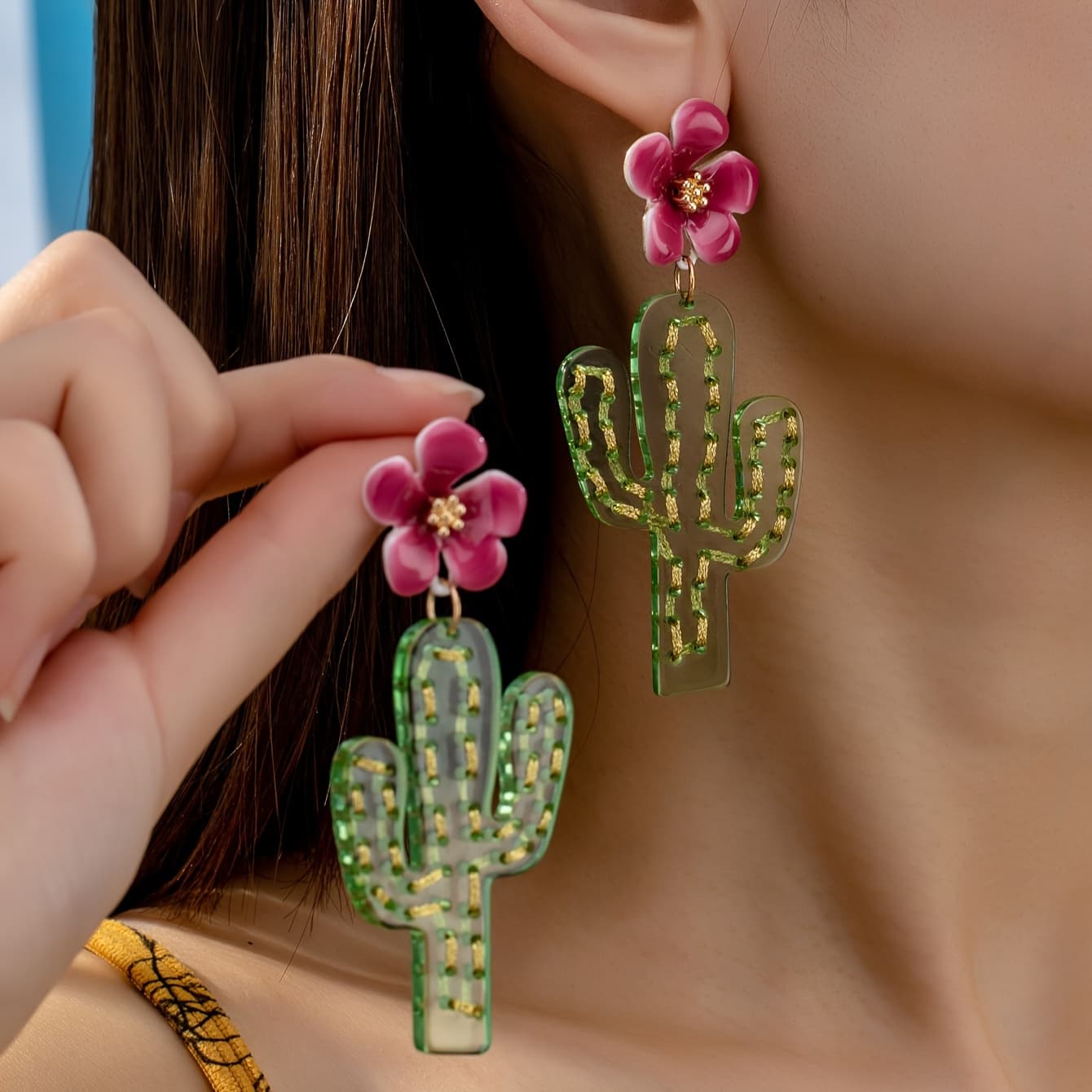 TEMU A Pair Of New Stylish And Versatile Summer-themed Vibrant Earrings