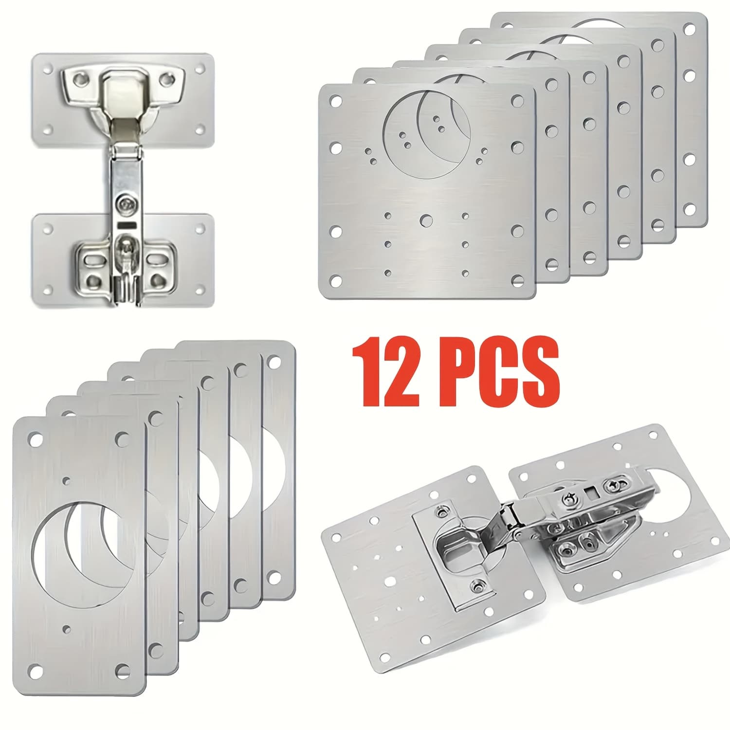 TEMU 6/12pcs Easy-to-install Cabinet Hinge Repair Kit, Suitable For Kitchen And Furniture Doors, Durable Anti-corrosion