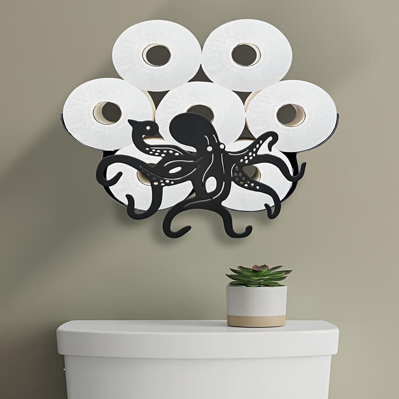 TEMU Toilet Paper Holder Is Designed For , Featuring A Fun Decorative Style For Wall-mounted Storage, Perfect For A Cottage Bathroom With Animal-themed Decor