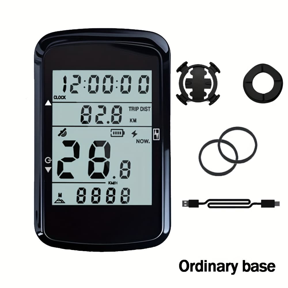 TEMU Rechargeable Bike Speedometer With Accurate Positioning, Led Display For Speed And Distance, Made Of Aluminum For Alloy - , Compact, And Portable, Ideal For All Cyclists And Biking Fans