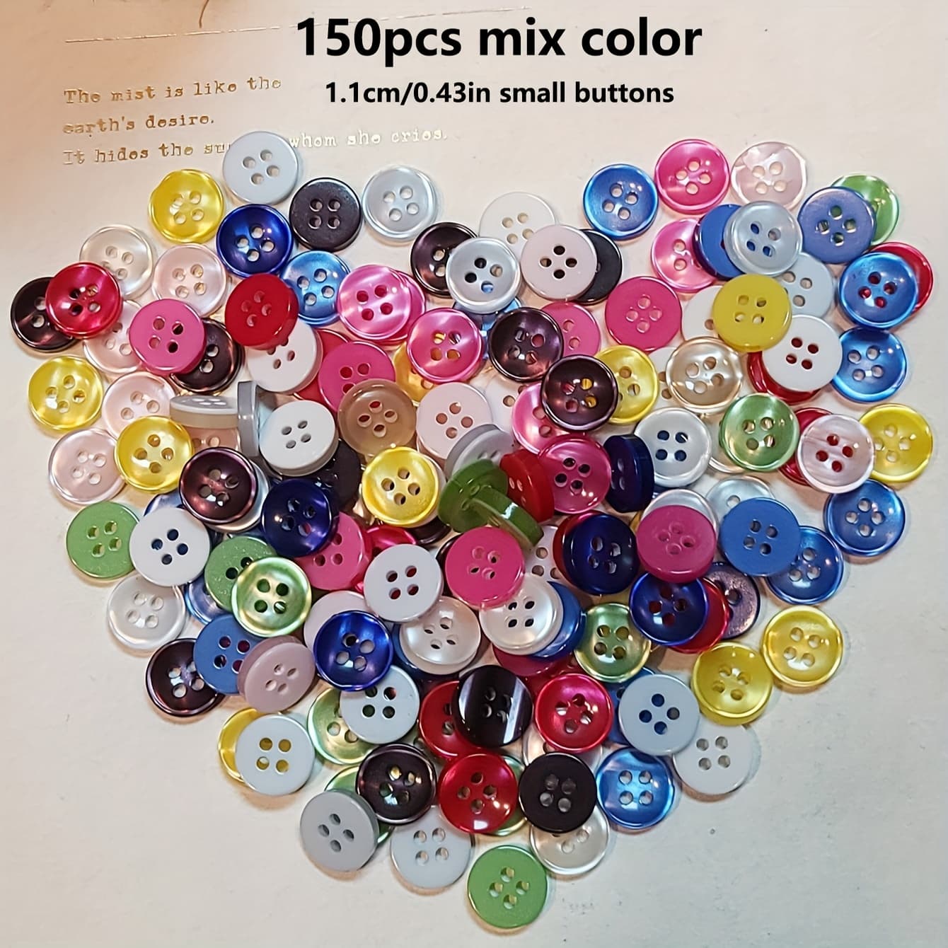 TEMU 150pcs Pearlescent Handmade High-end Shirt Buttons Festive Handmade Buttons