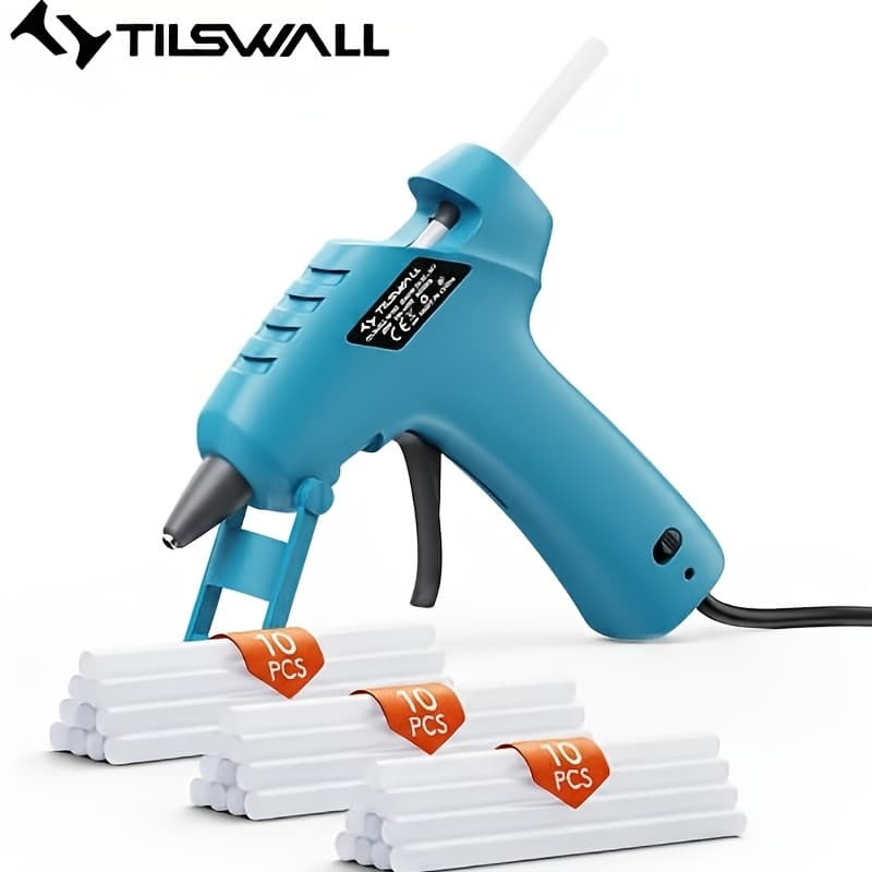 TEMU 20w Hot Glue Gun, 2mm Large Nozzle Anti-drip, Fast Preheat 3min, Ergonomic Handle, Anti-scald Cover, Mini Hot Glue Gun For Diy Crafts Home Repairs