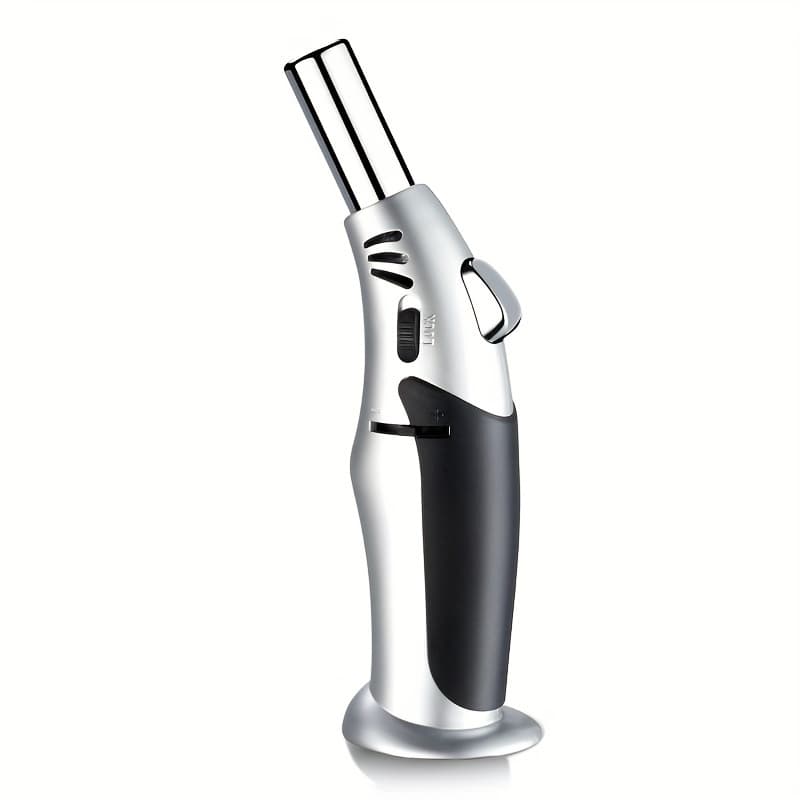 TEMU (excluding Butane Gas) 1 Unit, Outdoor Windproof Lighter - Refillable Cooking Torch, Adjustable Flame, Suitable For Caramel Pudding, Baking And Outdoor Barbecuing, Lighting Charcoal. Gift
