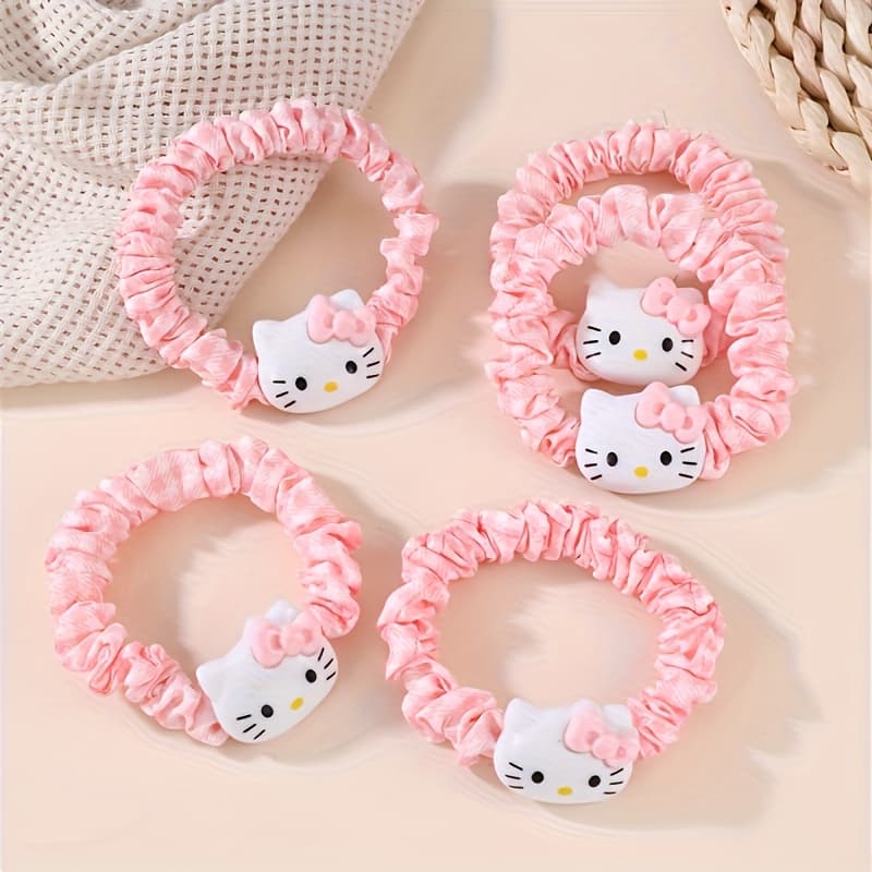 TEMU Set Of 5 Pink Hello Kitty Headbands Ideal For And Women To Secure Hair With Elastic Bands, Hair Additions