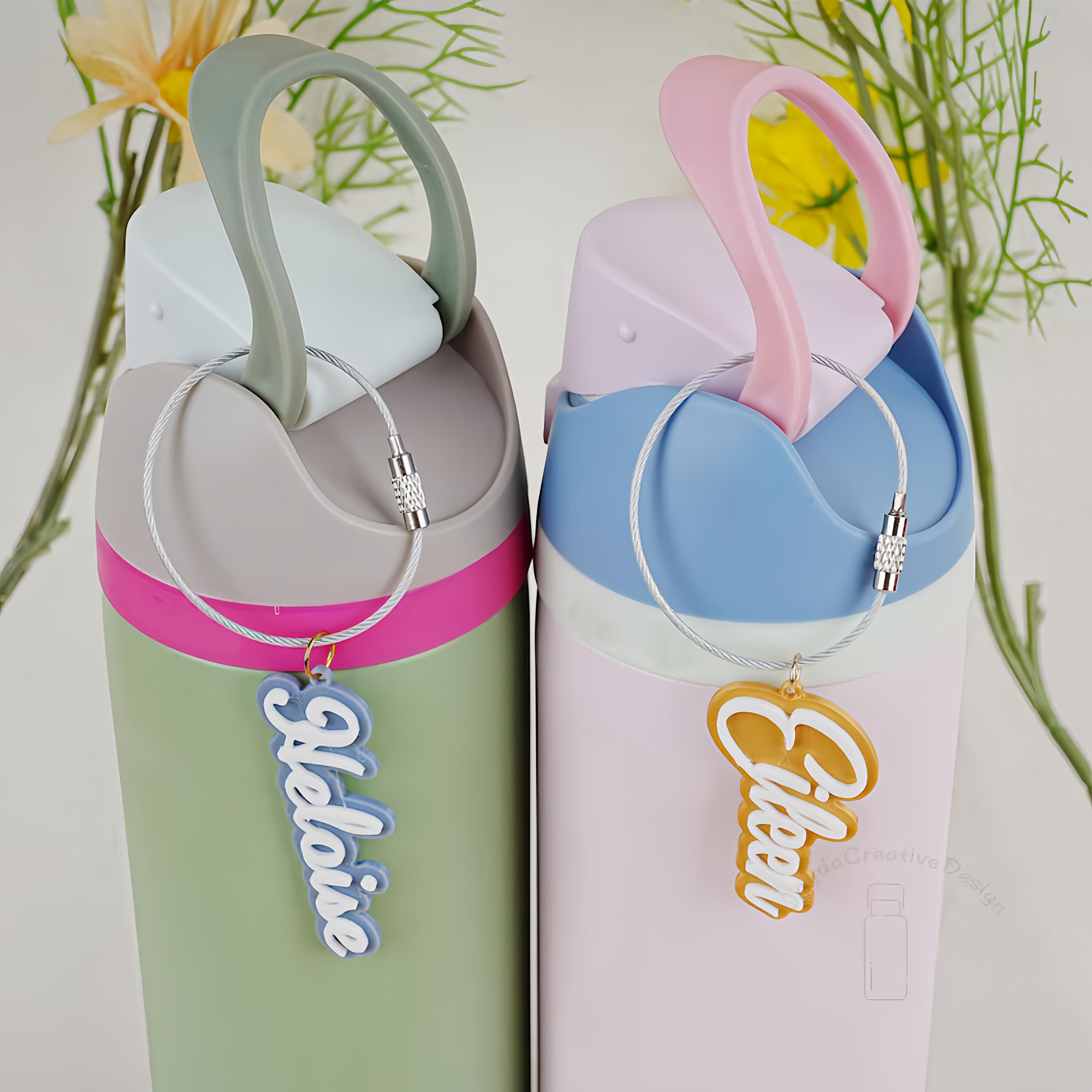 TEMU Personalized Water Cup Nameplate / Custom Acrylic Name Keychain / Creative Gift