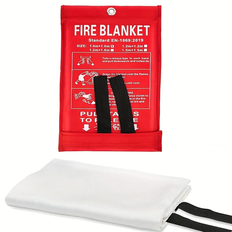 TEMU 1-pack Fire Blanket - 39" X 39" Fiberglass Flame Retardant Fire Safety Blanket | Suitable For Home, Kitchen, School, Car, Bbq, Office & Warehouse
