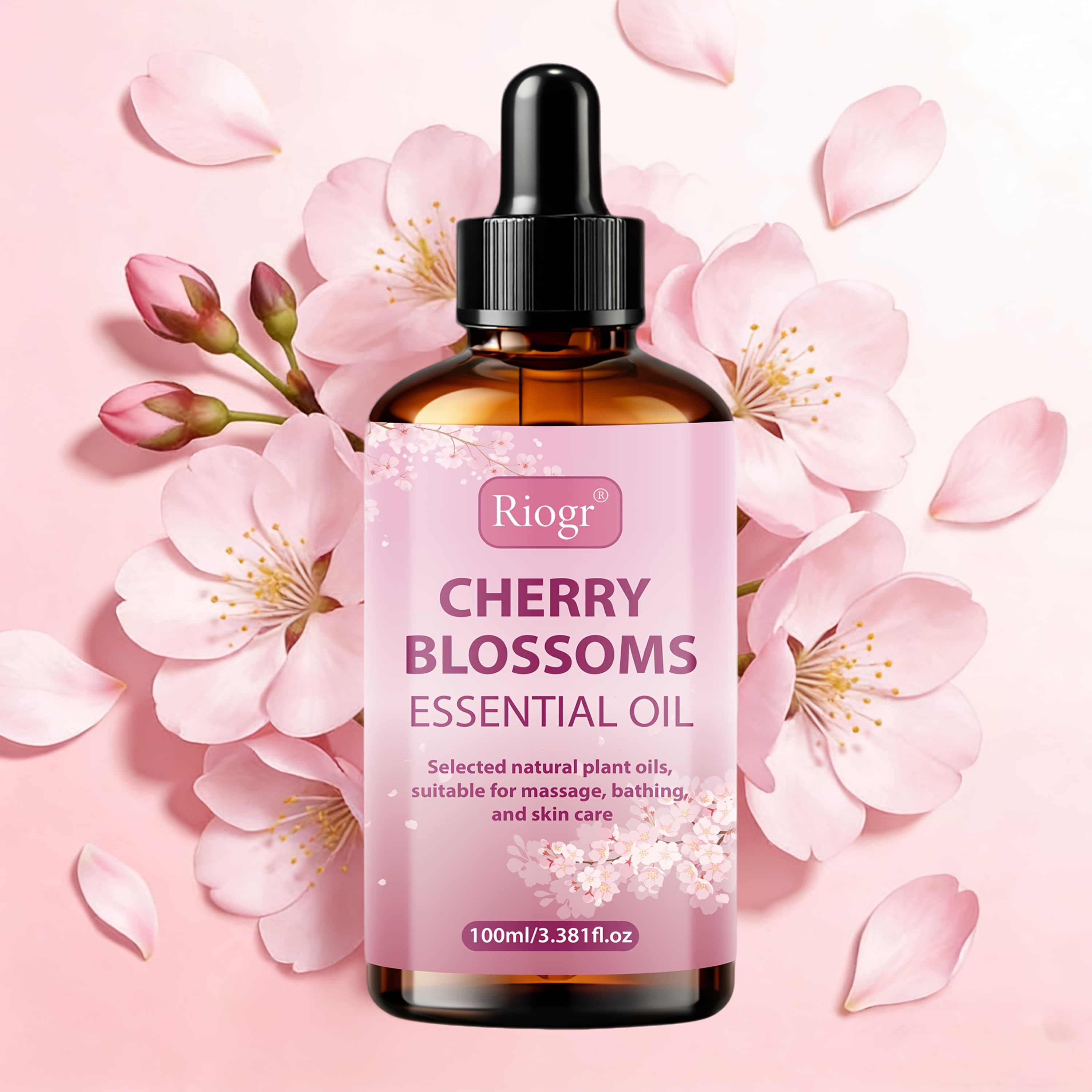 TEMU 3.38oz Cherry Essential Oil Natural Plant Oil, Suitable For Massage, Showering, Skincare, And Care For , Body, Nails, Hair, And Eyelashes. Multipurpose And Unisex