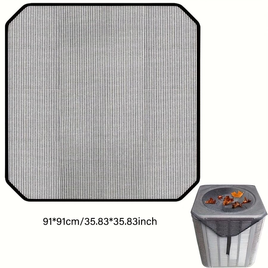TEMU 1pc 91cm/35.83inch Premium Outdoor Air Conditioner Cover - , Water Resistant, Windproof - Dust & Cold Air Barrier With Breathable Pvc Mesh Ventilation